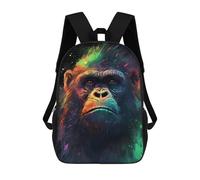 sinyumoney Colorful Gorilla Portrait -1 Mochila Infantil Para Niñas Y Niños, Mochila De Día, Escuela Primaria, Perfecta Para La Vuelta Al Cole O Educación Física, Regalos Y Viajes 17inch