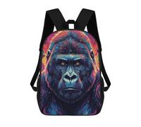 sinyumoney Colorful Gorilla Portrait V5 Mochilas Para Niños Mochila Escolar Mochila Escolar Impresa En 3D Para Niños Estudiantes De Primaria Y Secundaria 17inch