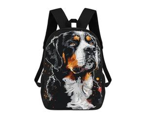 sinyumoney Colorful Greater Swiss Mountain Dog Art Print Mochila Escolar Grande Para Niños Para El Campus, Actividades Al Aire Libre, Viajes Y Deportes 17inch