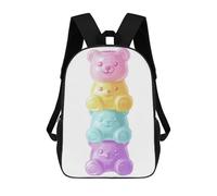 sinyumoney Colorful Gummy Bear Stack Kawaii Art Mochila Escolar Para Institutos Y Colegios Informales Para Acampar, Aventuras Al Aire Libre Y Viajes Diarios 17inch