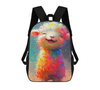 sinyumoney Colorful Happy Alpaca Painting Mochila Escolar Resistente Al Agua, Mochila Escolar De Negocios Para Hombres/mujeres 17inch