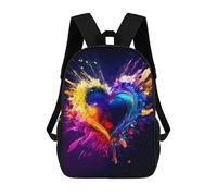 sinyumoney Colorful Heart Burst Artwork Mochila Infantil Para Niñas, Mochila Escolar 3D, Mochila Para Niños Pequeños, Mochila Informal De Día, Mochila Escolar De Moda 17inch