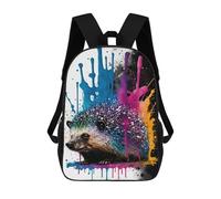 sinyumoney Colorful Hedgehog Art Print Mochila Escolar De 17 Pulgadas Para Adolescentes, Con Estampado 3D, Ajustable Y Con Bolsillos, Ideal Para Niños, Niñas Y Estudiantes.