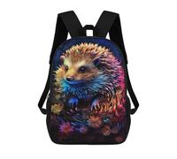 sinyumoney Colorful Hedgehog Artwork Mochila Escolar Impresa En 3D 17inch Mochila Escolar Infantil Mochilas De Viaje Mochila Informal De Moda Para Niños Y Estudiantes