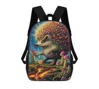 sinyumoney Colorful Hedgehog in Fantasy Forest -1 Mochila Escolar Infantil Impresa En 3D Para Niños, Mochilas De Viaje, Bolsas Para Libros, Mochila Escolar Infantil 17inch