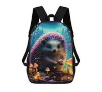 sinyumoney Colorful Hedgehog in Fantasy Forest-1 Mochila Escolar Para Niños Y Niñas, Mochila Informal De Viaje, Mochila De Gran Capacidad Para El Día A Día 17inch