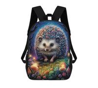 sinyumoney Colorful Hedgehog in Fantasy Forest Mochila Escolar Infantil Estampada Para Adultos Y Niños, Mochila De Viaje Para El Día A Día 17inch