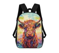 sinyumoney Colorful Highland Cow Mochila Infantil De Moda Divertida Mochila Escolar Para Niños Y Adolescentes Con Impresión 3D Para Niños 17inch