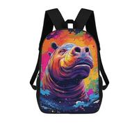 sinyumoney Colorful Hippo Painting Mochilas Infantiles Impresas En 3D Para Niños. Mochilas De Viaje De Moda Para Niños. Mochila Escolar Para Estudiantes De Primaria Y Secundaria.