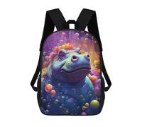 sinyumoney Colorful Hippo Portrait-4 Mochila Escolar Impresa En 3D Para Niños Y Niñas, Mochila Escolar, Mochila De Viaje Para Niños 17inch
