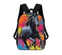 sinyumoney Colorful Horse Art Print Mochilas Infantiles Mochila Escolar Impresa En 3D Para Niños Mochilas De Viaje Bolsas Para Libros Para Niños 17inch Mochila Escolar