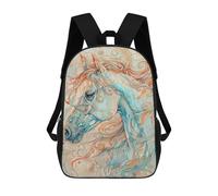 sinyumoney Colorful Horse Art Print Mochilas Para Niños 17inch Mochila Escolar Mochila Escolar Impresa En 3D Para Niños De Primaria Y Secundaria