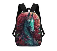 sinyumoney Colorful Horse Painting-3 Mochila Escolar Impresa En 3D Para Niños, Mochila Escolar, Mochilas De Viaje, Bolso Informal De Moda Para Niños Y Estudiantes 17inch