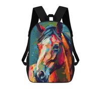 sinyumoney Colorful Horse Portrait Artwork Mochila Escolar Infantil Impresa En 3D Para Niños, Mochilas De Viaje, Bolsas Para Libros, Mochila Escolar Infantil 17inch