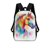 sinyumoney Colorful Horse Portrait Mochila Escolar Impresa En 3D 17inch Mochilas De Moda Para Niños, Mochilas Escolares Para Niños De Primaria Y Secundaria