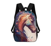 sinyumoney Colorful Horse Portrait Mochilas Impresas En 3D Para Niños, Mochila Escolar, Mochila Informal Para Exteriores, Mochila Informal De Moda Para Niños, Lindas Bolsas De Viaje 17inch