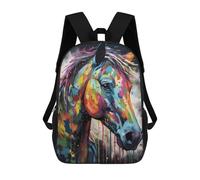 sinyumoney Colorful Horse With Drips Mochila Infantil, Mochila Escolar Para Niños Y Adolescentes, Mochila De Viaje, Mochila Escolar, Mochila Para Libros 17inch