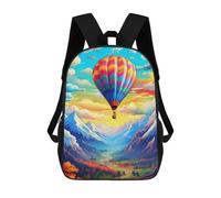 sinyumoney Colorful Hot Air Balloon Adventure Mochila Escolar De 17 Pulgadas Para Adolescentes, Con Estampado 3D, Ajustable Y Con Bolsillos, Ideal Para Niños, Niñas Y Estudiantes.