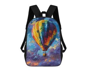 sinyumoney Colorful Hot Air Balloon Painting-2 Mochila Escolar Para La Escuela Secundaria, Preparatoria, Universidad Y Viajes Para Niños/niñas/adolescentes 17inch