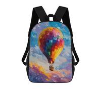 sinyumoney Colorful Hot Air Balloon Painting Mochila Escolar Infantil De 17 Pulgadas, Mochila Escolar Impresa En 3D Para Niños De Primaria Y Secundaria