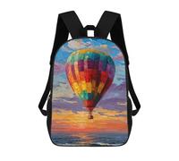 sinyumoney Colorful Hot Air Balloon Sunset Mochila Escolar Infantil De 17 Pulgadas, Mochila Escolar Impresa En 3D Para Niños De Primaria Y Secundaria