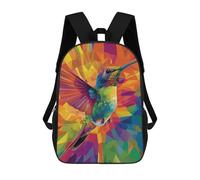 sinyumoney Colorful Hummingbird Art Print-3 Mochilas Escolares, De Viaje Y Universitarias Para Hombres, Mujeres Y Adolescentes 17inch