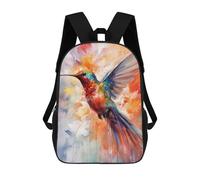 sinyumoney Colorful Hummingbird Painting-1 Mochila Escolar Infantil De 17 Pulgadas, Mochila Escolar Impresa En 3D Para Niños De Primaria Y Secundaria