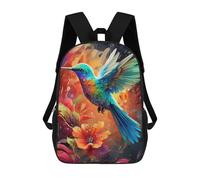 sinyumoney Colorful Hummingbird Painting Mochila Escolar, De Negocios, Para Portátil, Unisex, Informal, Para Adolescentes, Chicas, Chicos, Mujeres Y Hombres 17inch