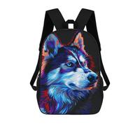 sinyumoney Colorful Husky Art Print-1 Mochila Escolar Impresa En 3D 17inch Mochilas De Moda Para Niños, Mochilas Escolares Para Niños De Primaria Y Secundaria
