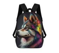 sinyumoney Colorful Husky Dog Animals Mochila Escolar Para Niños Con Impresión 3D, Mochila Moderna Para Niños Y Niñas, Mochila Informal Para Estudiantes. 17inch