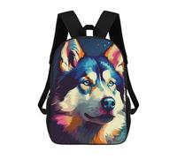 sinyumoney Colorful Husky Portrait-2 Mochila Infantil De Moda Divertida Mochila Escolar Para Niños Y Adolescentes Con Impresión 3D Para Niños 17inch