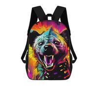 sinyumoney Colorful Hyena Artwork Mochilas Escolares Para Niños Y Niñas, Mochilas Deportivas Informales Para Primaria, Mochilas De Gran Capacidad Para Libros 17inch