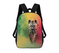sinyumoney Colorful Hyena in Action Mochila Escolar Infantil De 17 Pulgadas, Impresa En 3D, Estilo Casual, Para Niños, Ideal Para Viajes, Como Mochila Escolar O Para Llevar Libros.