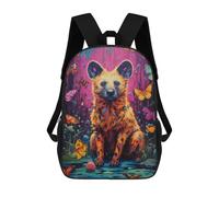sinyumoney Colorful Hyena with Butterflies Mochila Para Niños, Adolescentes Y Estudiantes, Mochilas Para Niñas, Mochilas Para Niños Pequeños, Primaria Y Secundaria 17inch