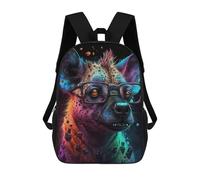 sinyumoney Colorful Hyena with Glasses Art Print Mochila Escolar Para Secundaria Y Preparatoria. Mochila Informal Para Adolescentes, Chicas, Chicos, Mujeres Y Hombres. 17inch