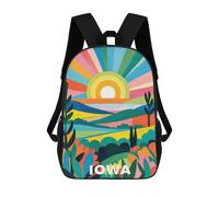 sinyumoney Colorful Iowa Fine Art Mochila Infantil De 17 Pulgadas, Mochila Escolar Con Estampado 3D De Dibujos Animados Para Niños Y Adolescentes.