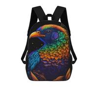 sinyumoney Colorful Iridescent Bird 1 Mochila Escolar Infantil De 17 Pulgadas, Impresa En 3D, Estilo Casual, Para Niños, Ideal Para Viajes, Como Mochila Escolar O Para Llevar Libros.