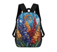 sinyumoney Colorful Iris Garden Mosaic Mochila Escolar Grande Para Niños Para El Campus, Actividades Al Aire Libre, Viajes Y Deportes 17inch