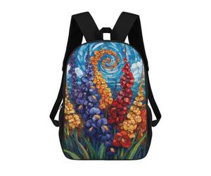 sinyumoney Colorful Iris Garden Mosaic Mochila Escolar Grande Para Niños Para El Campus, Actividades Al Aire Libre, Viajes Y Deportes 17inch