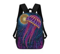 sinyumoney Colorful Jellyfish Art Print-2 Mochilas Escolares Mochila Escolar Ligera Mochila De Día Mochila Escolar Para La Universidad Para Niños/Niñas/Adolescentes 17inch