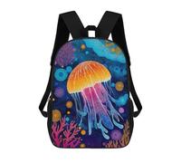 sinyumoney Colorful Jellyfish Art Print Mochila Escolar Ligera Mochila Escolar De Día Mochila Para Libros Para La Universidad Para Acampar Aventuras Al Aire Libre Y Viajes Diarios 17inch