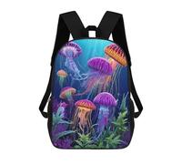 sinyumoney Colorful Jellyfish Dance Mochila Escolar Infantil De 17 Pulgadas, Mochila Escolar Impresa En 3D Para Niños De Primaria Y Secundaria