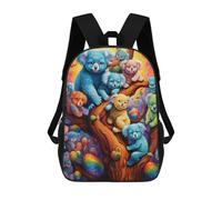 sinyumoney Colorful Koala Gathering Mochila De Peluche Con Dibujos Animados, Mochila 3D Para Niños, Bolsa Escolar, Idea De Regalo De Cumpleaños Para Niños Y Niñas 17inch