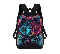 sinyumoney Colorful Koala Headphones Art Print-1 Mochilas Infantiles Impresas En 3D De 17 Pulgadas. Mochila Escolar Informal Impresa En 3D Para Niños De Primaria Y Secundaria.