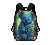 sinyumoney Colorful Koala in Fantasy Forest Mochila Escolar Infantil Impresa En 3D Para Niños, Mochilas De Viaje De Alta Capacidad, Bolsas Para Libros, Mochila Escolar Infantil 17inch