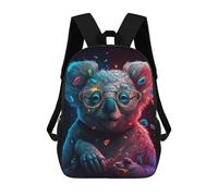 sinyumoney Colorful Koala with Glasses-1 Mochilas Infantiles Mochila Escolar Impresa En 3D Para Niños Mochilas De Viaje Bolsas Para Libros Para Niños 17inch Mochila Escolar