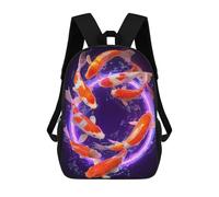 sinyumoney Colorful Koi Fish Artwork Mochila Escolar, Mochila Para Portátil, Mochila Para Niños/niñas/adolescentes 17inch