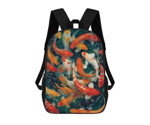 sinyumoney Colorful Koi Fish Painting-10 Mochilas Escolares Para La Escuela Secundaria, Preparatoria, Universidad Y Viajes Para Hombres, Mujeres Y Adolescentes 17inch