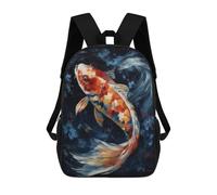 sinyumoney Colorful Koi Fish Painting-4 Mochila Escolar Impresa En 3D 17inch Mochila Escolar Infantil Mochilas De Viaje Mochila Informal De Moda Para Niños Y Estudiantes