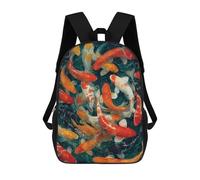 sinyumoney Colorful Koi Fish Painting-9 Mochilas De 17 Pulgadas Para Niños, Mochilas Escolares Impresas En 3D Para Estudiantes De Primaria Y Secundaria, Para Niños Y Niñas.